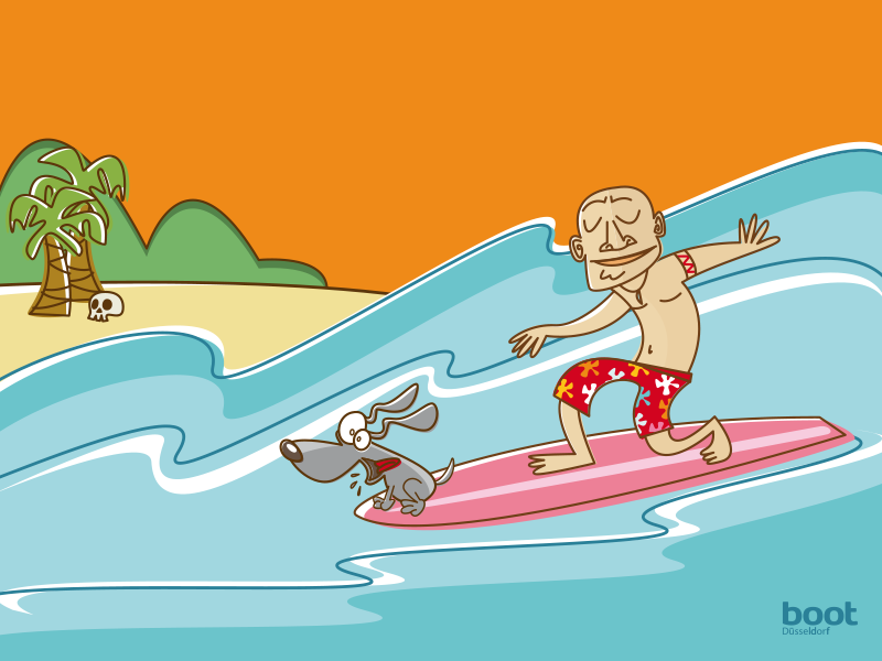 Illustration Messedesign Surfer